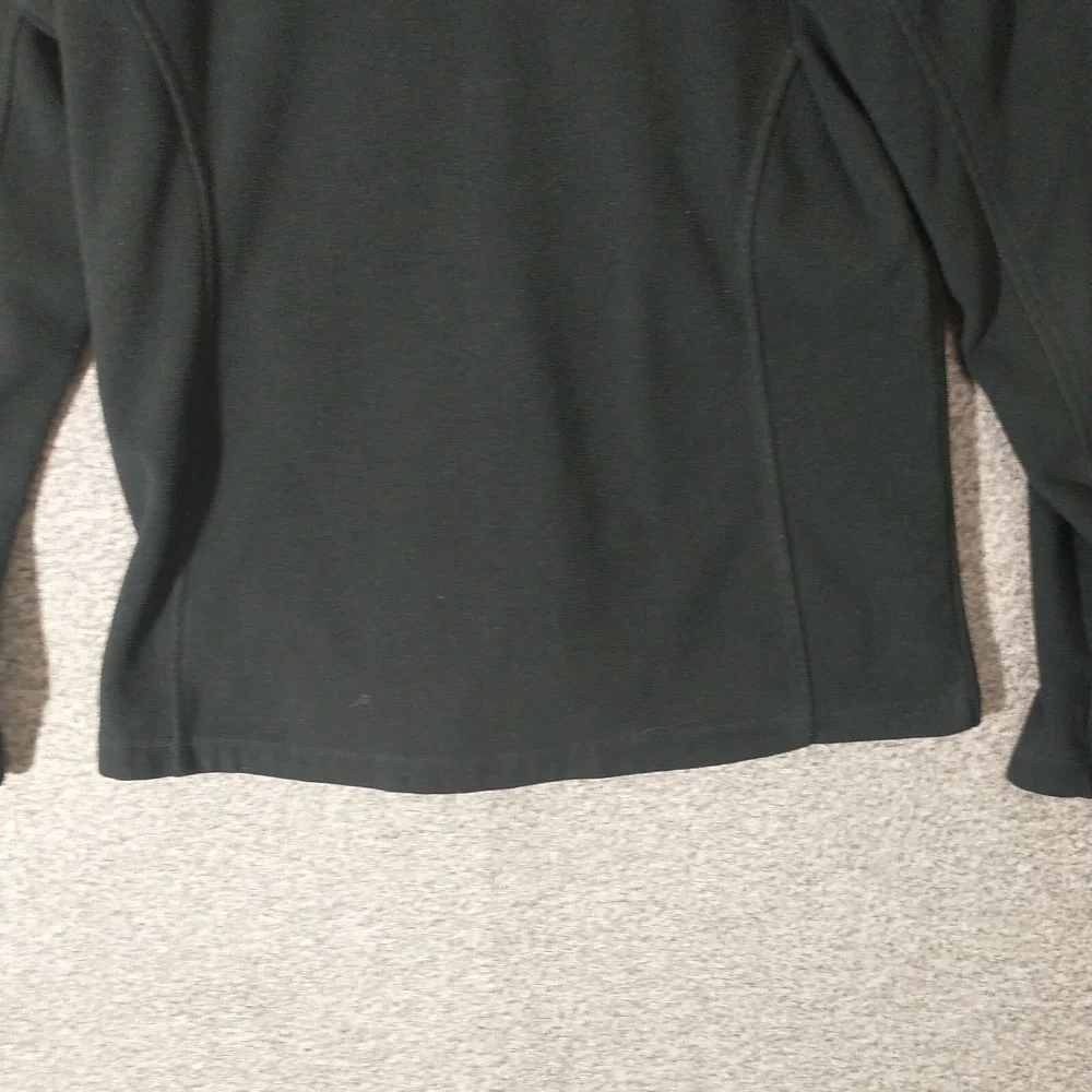 Columbia Mens Full Zip Fleece Jacket Black Mock Neck Large Zippered Pockets